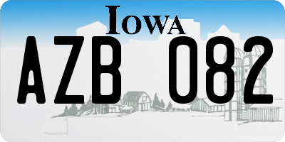 IA license plate AZB082