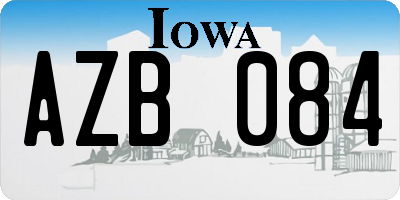 IA license plate AZB084
