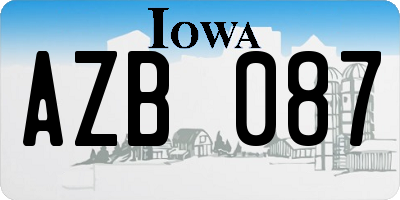 IA license plate AZB087