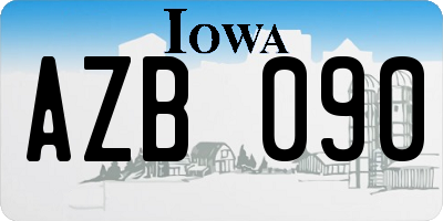 IA license plate AZB090