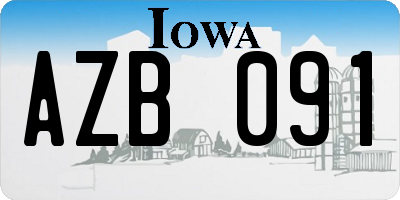 IA license plate AZB091
