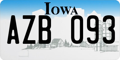 IA license plate AZB093