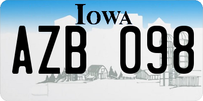 IA license plate AZB098