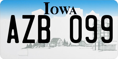 IA license plate AZB099