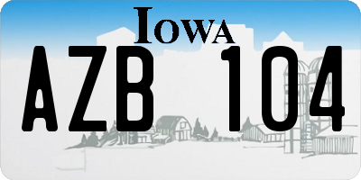IA license plate AZB104