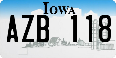 IA license plate AZB118