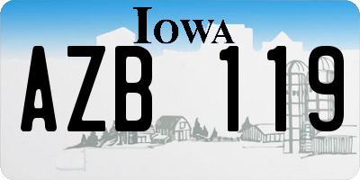 IA license plate AZB119