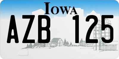 IA license plate AZB125