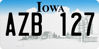 IA license plate AZB127