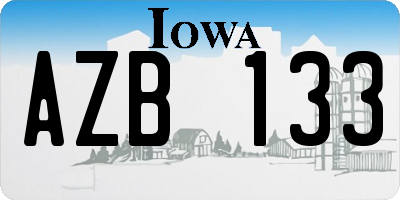 IA license plate AZB133