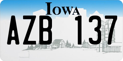 IA license plate AZB137