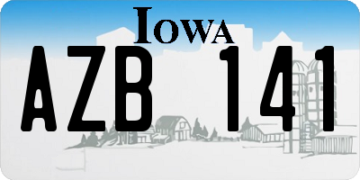 IA license plate AZB141