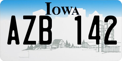 IA license plate AZB142