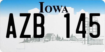 IA license plate AZB145