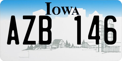 IA license plate AZB146