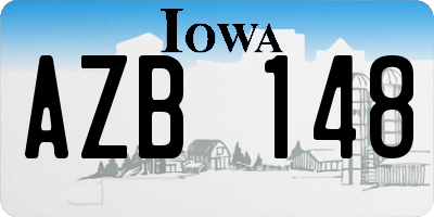 IA license plate AZB148