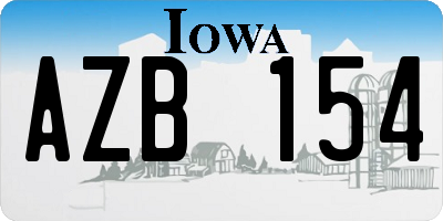 IA license plate AZB154
