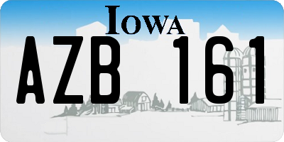 IA license plate AZB161