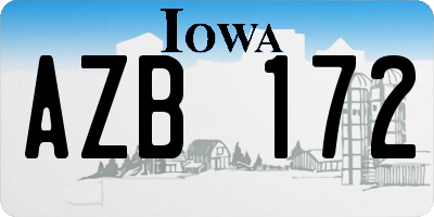 IA license plate AZB172