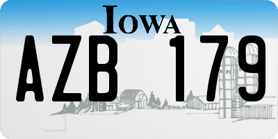 IA license plate AZB179