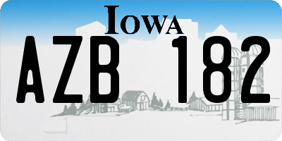 IA license plate AZB182