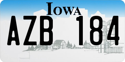 IA license plate AZB184