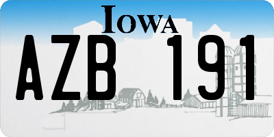 IA license plate AZB191