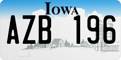 IA license plate AZB196