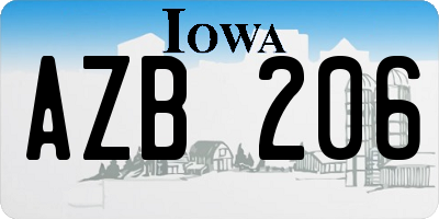 IA license plate AZB206