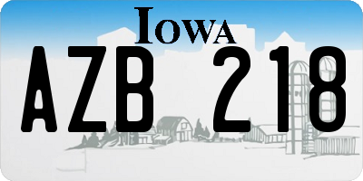 IA license plate AZB218