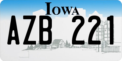 IA license plate AZB221