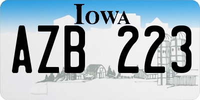 IA license plate AZB223