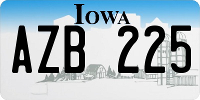 IA license plate AZB225