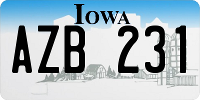IA license plate AZB231