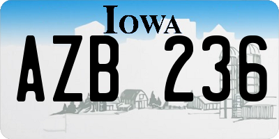 IA license plate AZB236