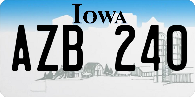 IA license plate AZB240