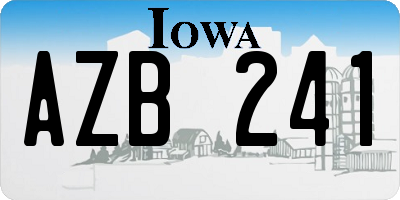 IA license plate AZB241