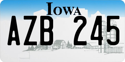 IA license plate AZB245