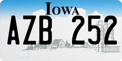 IA license plate AZB252