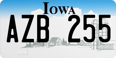 IA license plate AZB255