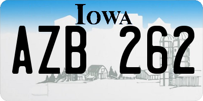 IA license plate AZB262