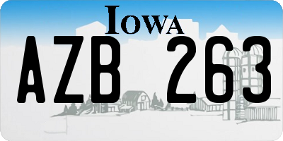 IA license plate AZB263