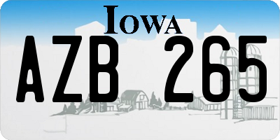 IA license plate AZB265