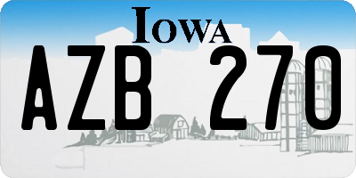 IA license plate AZB270