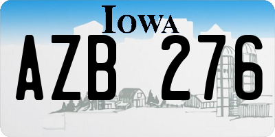 IA license plate AZB276
