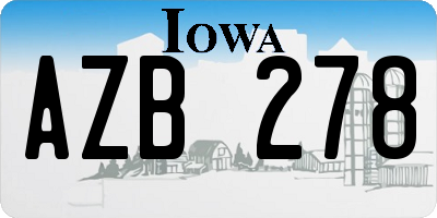 IA license plate AZB278