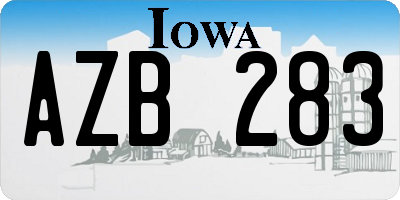 IA license plate AZB283