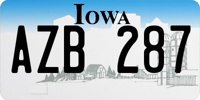 IA license plate AZB287