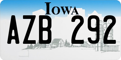 IA license plate AZB292
