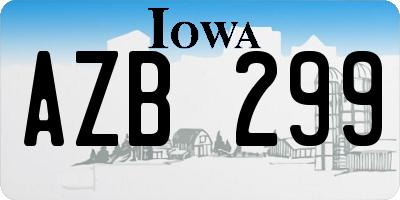 IA license plate AZB299